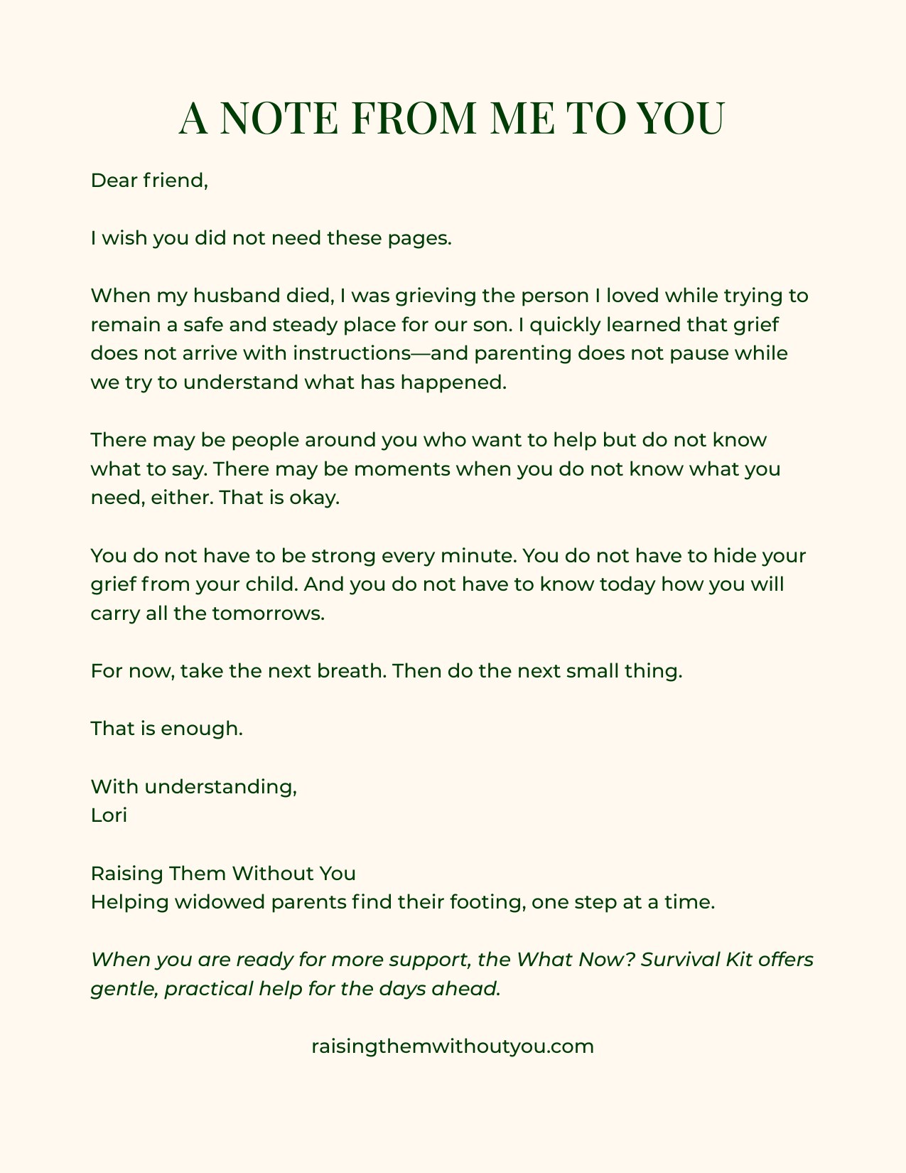 Page 5 of 5: A note from me to you